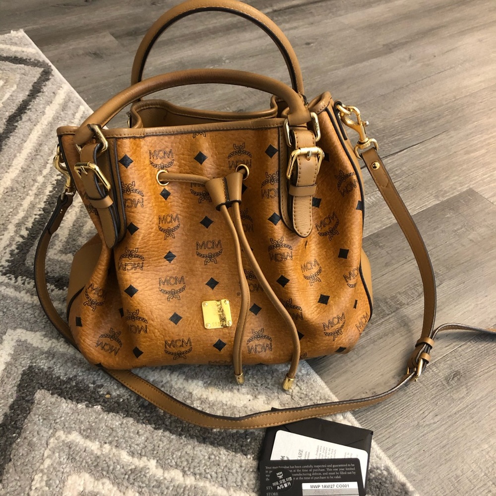 Authentic MCM drawstring bag